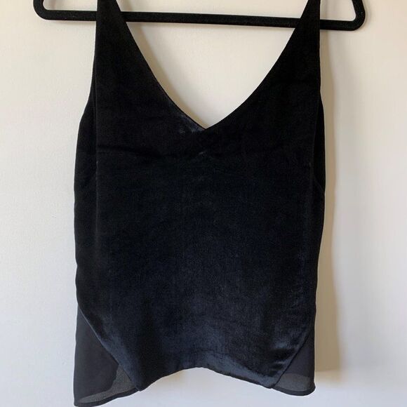 J Brand, NWT, crushed velvet cami, sheer back panel, Sz M, viscose and silk, NWT - Picture 1 of 16